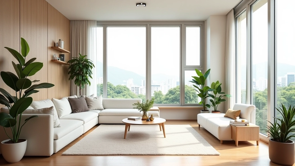 Compact Hong Kong apartment with efficient furniture arrangement and natural light streaming through windows
